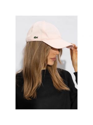 Gorra de algodón Lacoste rosa