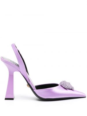 Полуотворени обувки с отворена пета Versace Pre-owned виолетово