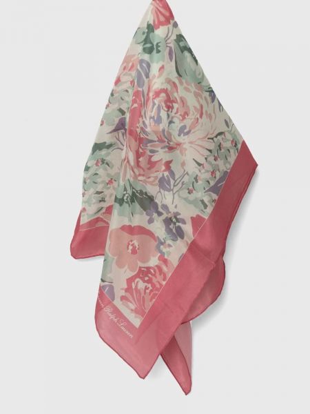 Svilena marama s printom Lauren Ralph Lauren ružičasta