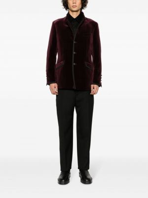 Welurowa kurtka bawełniana Karl Lagerfeld czerwona