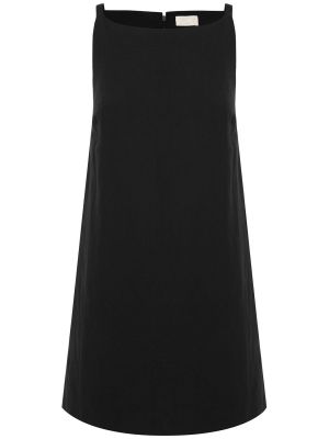 Viskózové ľanové mini šaty Posse čierna