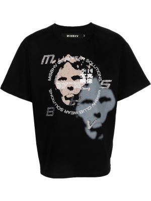T-krekls ar apdruku Misbhv melns
