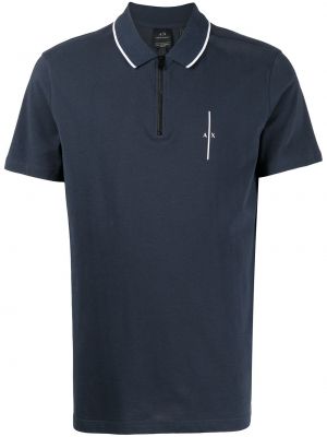 Poloskjorte med print Armani Exchange blå