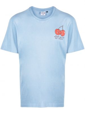 Памучна тениска с принт Carne Bollente синьо