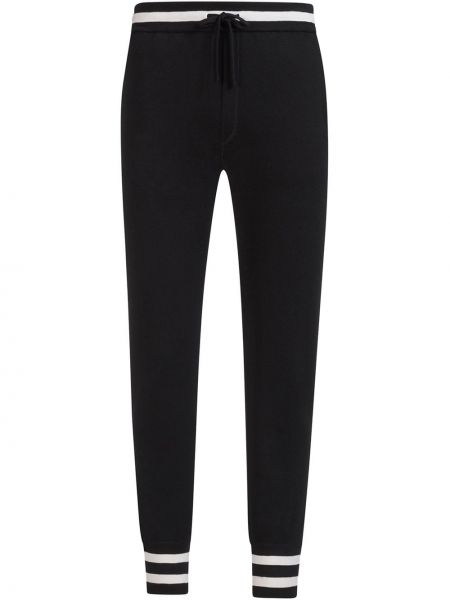 Pantalones de chándal con cordones a rayas Dolce & Gabbana negro