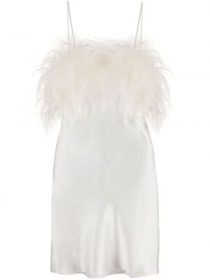 Сатенена рокля с перли Gilda & Pearl бяло