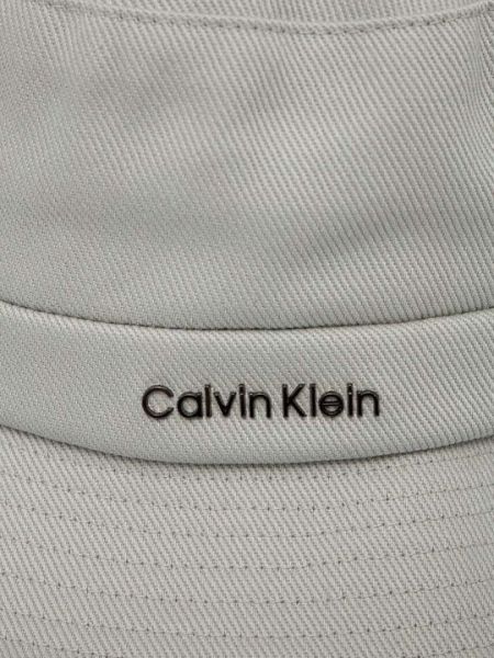 Хлопковая шапка Calvin Klein серая