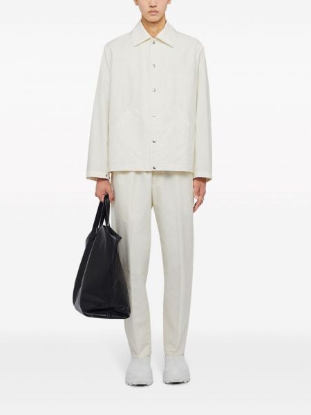 Veste en coton à imprimé Jil Sander blanc