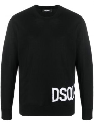 Пуловер с кръгло деколте Dsquared2 черно