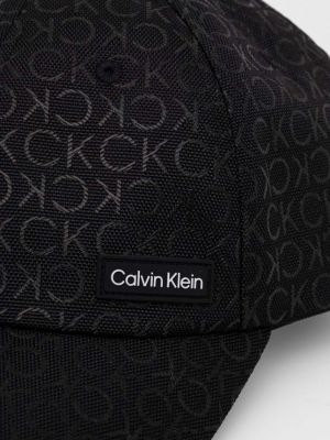 Czapka z daszkiem z nadrukiem żakardowa Ck Calvin Klein czarna