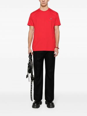 Bavlněné tričko s výšivkou Vivienne Westwood červené