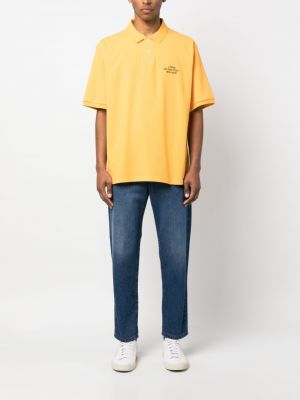 Medvilninis siuvinėtas polo marškinėliai J.press geltona