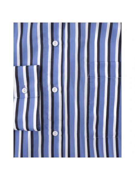 Camisa de seda oversized con bolsillos Birgitte Herskind azul