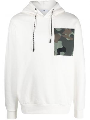 Pamučna hoodie s kapuljačom s printom s camo uzorkom Pmd bijela
