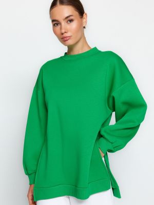 Fleece melegítő felső Trendyol zöld