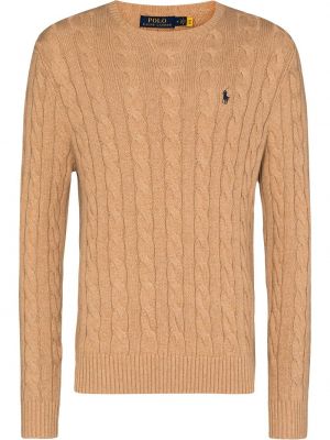 Džemper s vezom Polo Ralph Lauren smeđa