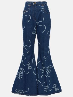 Raštuotos platėjantys džinsai Nina Ricci mėlyna
