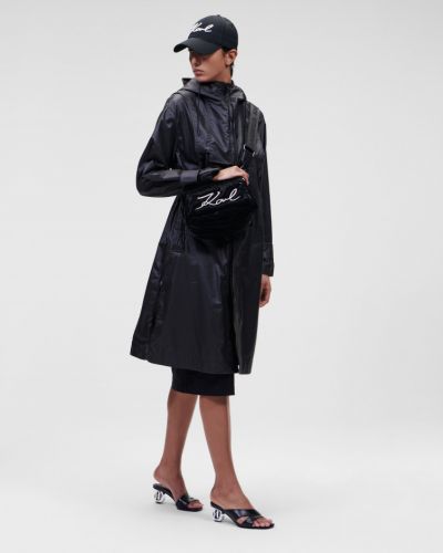 Kabát s kapucí Karl Lagerfeld černý