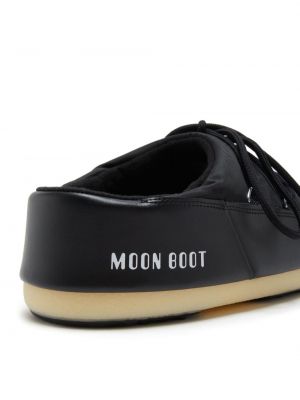 Nėriniuotos raštuotos mulės su raišteliais Moon Boot juoda