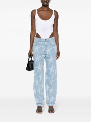 Stern low waist skinny jeans mit print Mugler blau
