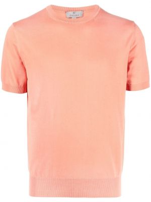 Тениска с кръгло деколте Canali оранжево