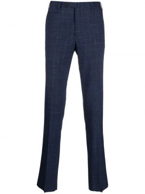Kostkované rovné kalhoty Corneliani modré