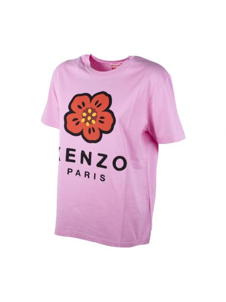 Koszulka w kwiatki relaxed fit Kenzo różowa