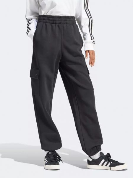 Флисовые брюки карго Adidas Originals черные