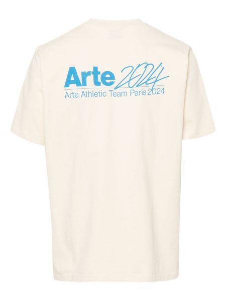 Koszulka bawełniana z nadrukiem Arte niebieska