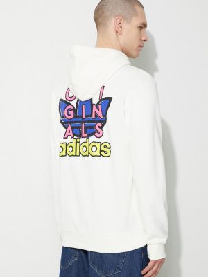 Pamučna hoodie s kapuljačom Adidas Originals bež