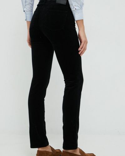 Вельветові прямі брюки Lauren Ralph Lauren чорні