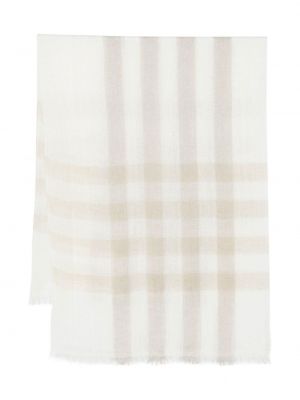 Кариран ленен шал Woolrich бяло