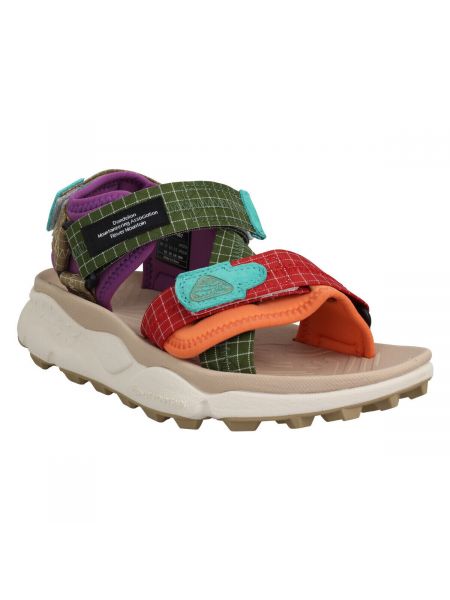Najlonske sandale od brušene kože s cvjetnim printom Flower Mountain zelena