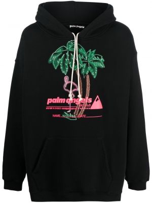 Kapučdžemperis ar apdruku Palm Angels melns