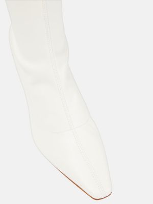 Botas altas de cuero de cuero sintético Gia Borghini blanco