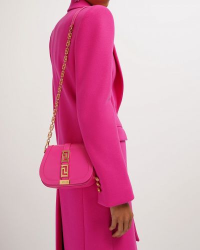Leder schultertasche Versace pink