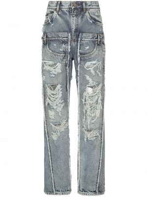 Jeans boyfriend effet usé Dolce & Gabbana bleu