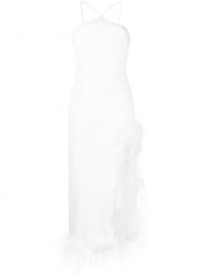 Βραδινό φόρεμα με φτερά De La Vali λευκό