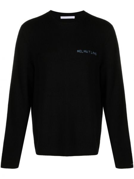 Bluza z nadrukiem z okrągłym dekoltem Helmut Lang czarna