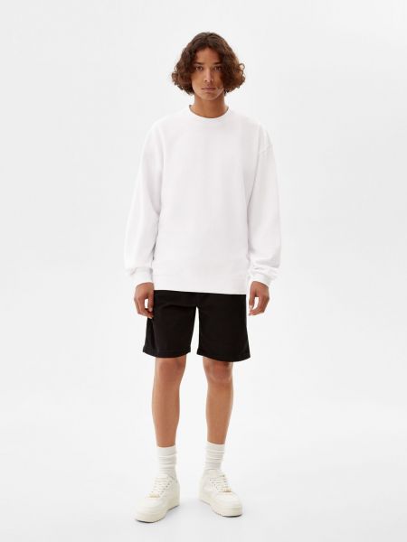 Bershka Bluza Z Okrągłym Dekoltem Mężczyzna Xxl Biały