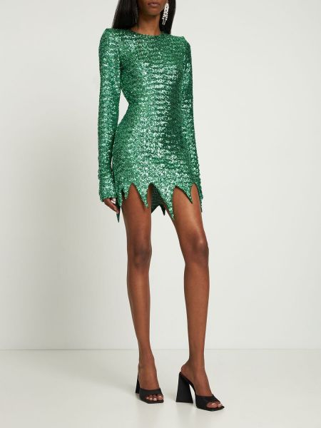 Mini šaty The Attico zelené