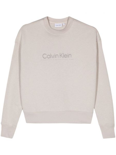 Brodeerattu collegepaita Calvin Klein harmaa