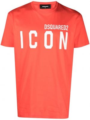 T-shirt con stampa Dsquared2 arancione