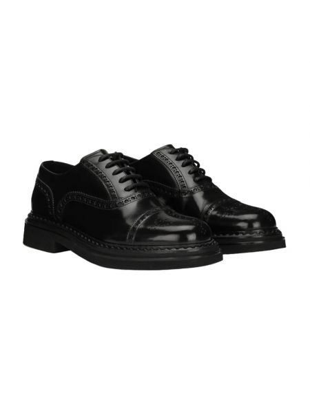 Zapatos oxford con cordones de cuero Dolce & Gabbana negro