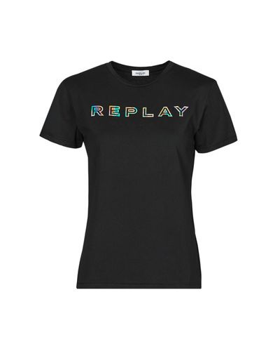 Koszulka z krótkim rękawem Replay czarna