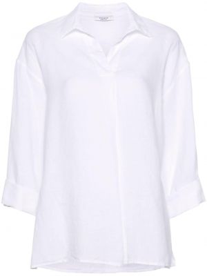 Lněná košile s knoflíky Peserico bílá