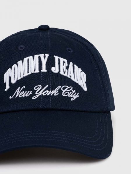 Бавовняна кепка з аплікацією Tommy Jeans синя