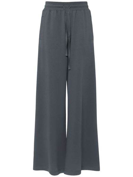 Voľné džerzej nohavice Dolce & Gabbana sivá