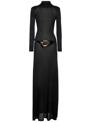 Sukienka długa z kaszmiru Tom Ford brązowa