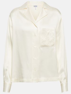 Шелковая рубашка Loewe белая